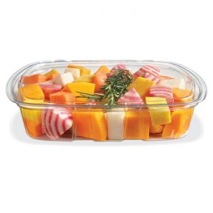 Crystal Seal® 20 oz Clear Plastic Tamper-Evident Container - 7 5/16