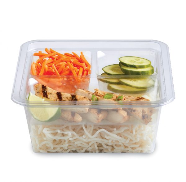 3 COMPARTMENT SNACK CUBE CLEAR 1056/CS