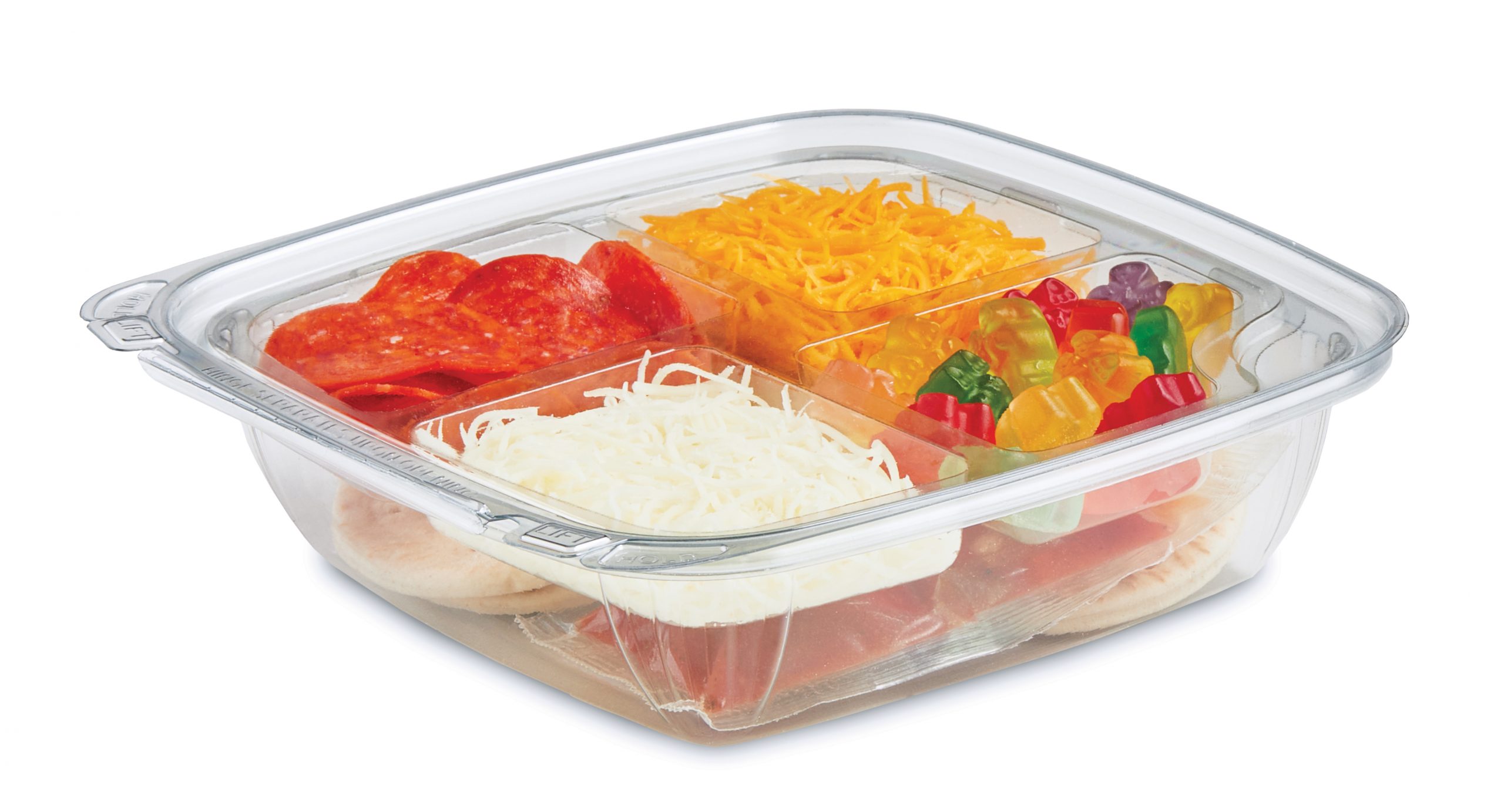 Tamper Tek 48 oz Rectangle Clear Plastic Salad Container - with Lid,  Tamper-Evident - 8 3/4