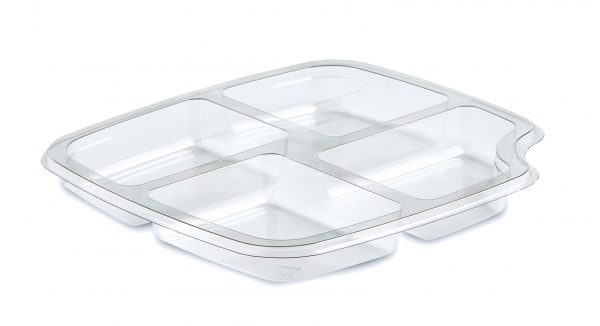 Tamper Tek 12 oz Square Clear Plastic Salad Bowl - with Lid, Tamper-Evident  - 4 3/4